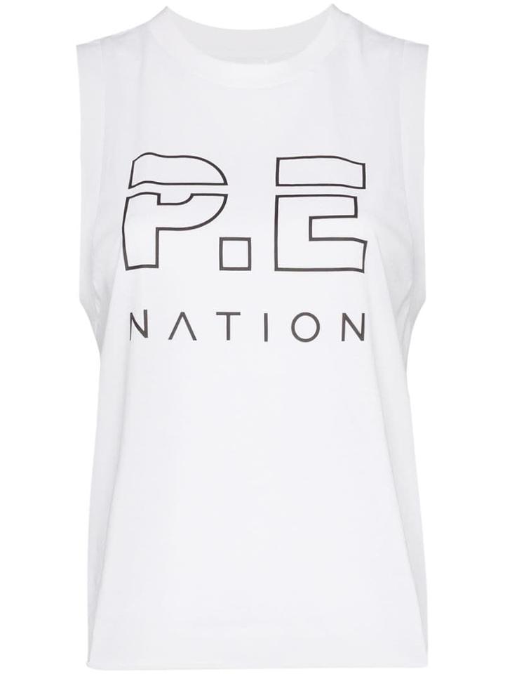 P.e Nation Logo Print Tank Top - White
