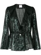 Ingie Paris Sequins Embellished Blazer - Green