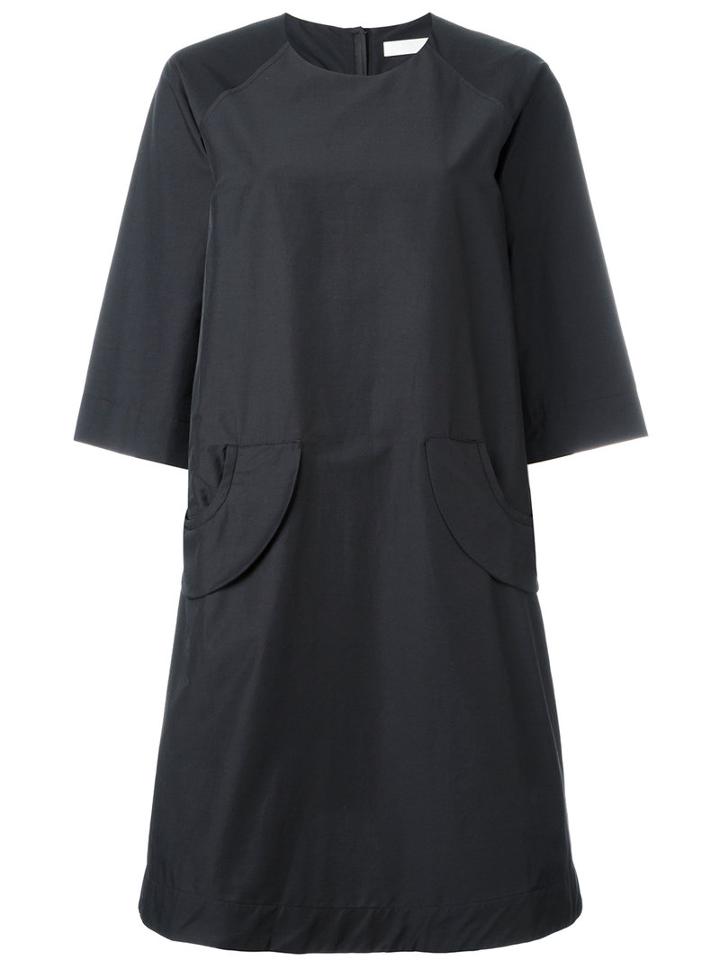 Peter Jensen Pocket Smock Dress, Women's, Size: Xs, Black, Cotton/polyamide