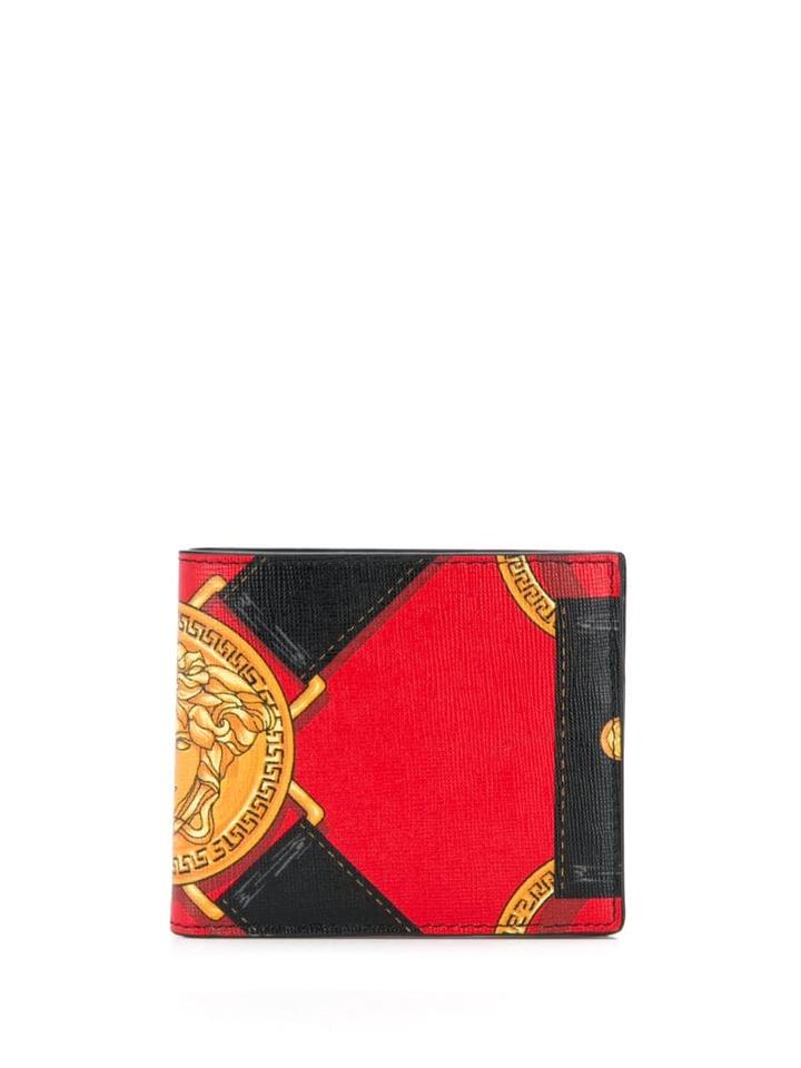 Versace Graphic Print Wallet - Black