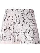 Msgm Pleated Lace Shorts, Women's, Size: 42, Pink/purple, Cotton/polyamide/polyester/viscose