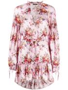 Wandering Floral-print Dress - Pink