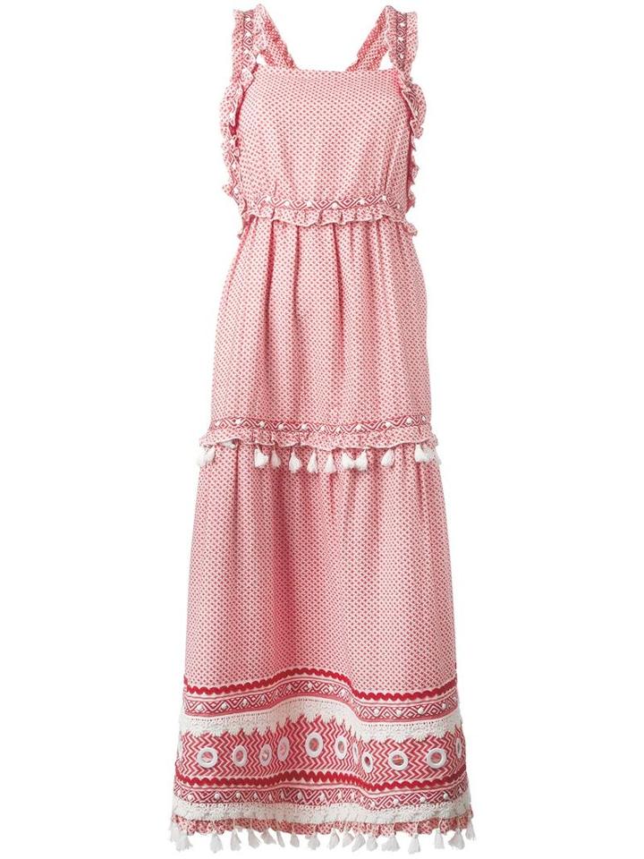 Dodo Bar Or Zigzag Tassel Detail Dress, Women's, Size: Medium, Red, Cotton