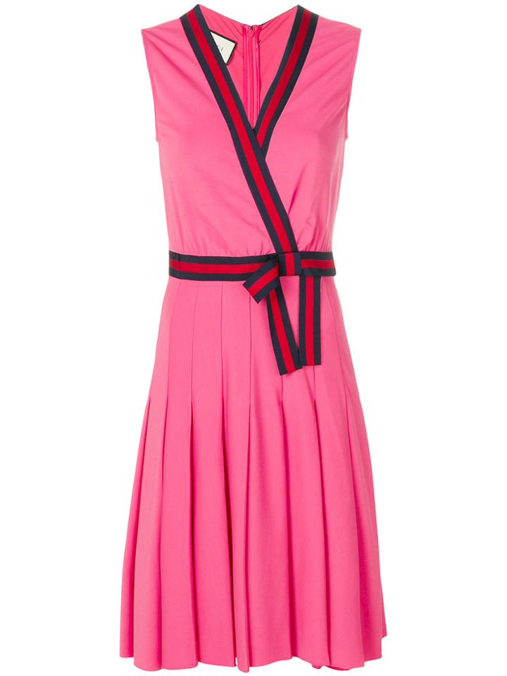 Gucci Jersey Dress With Web - Pink & Purple