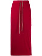 Rick Owens Drkshdw Jersey Midi Skirt - Red