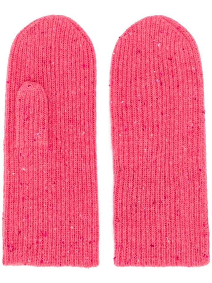 Isabel Marant Chiraz Ribbed Mittens - Pink
