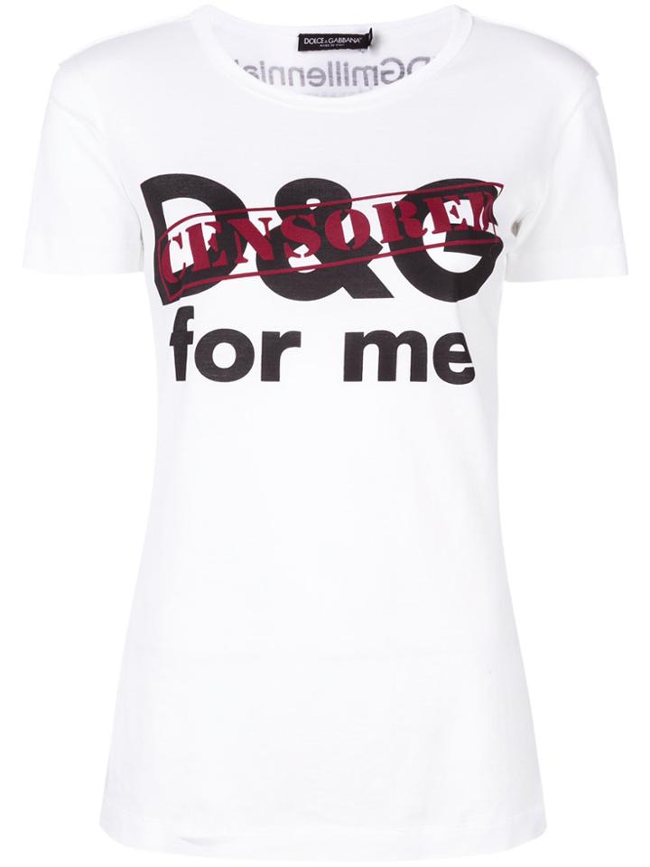 Dolce & Gabbana Censored Print T-shirt - White