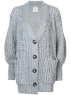 Nude Oversized Puff Sleeve Cardigan - Blue