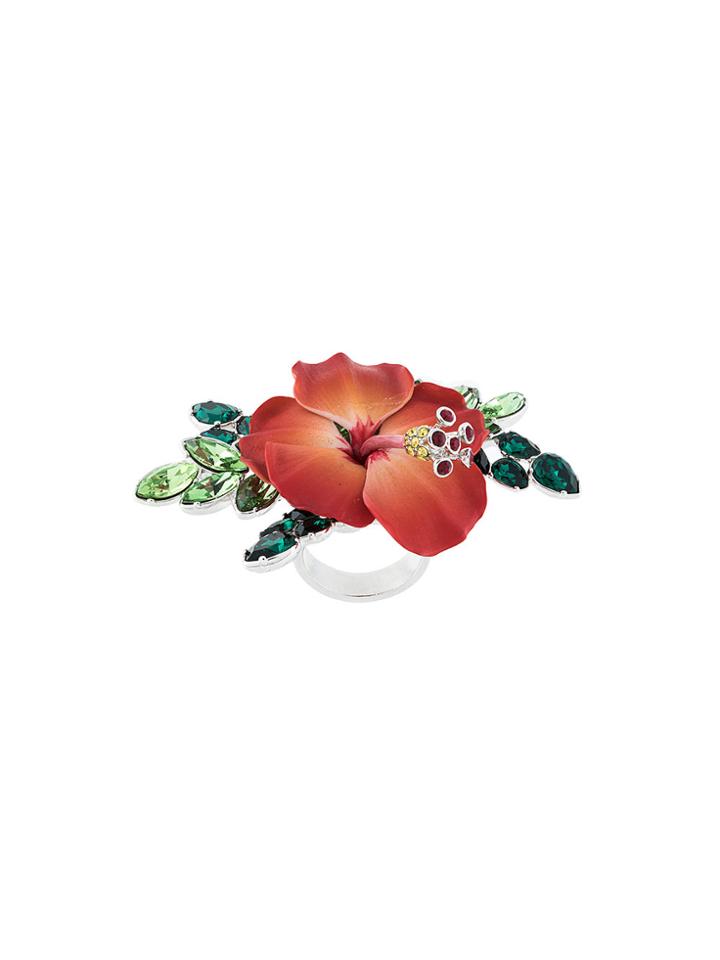 Dsquared2 Crystal-embellished Flower Ring
