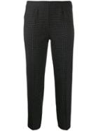 Piazza Sempione Cropped Check Trousers - Black