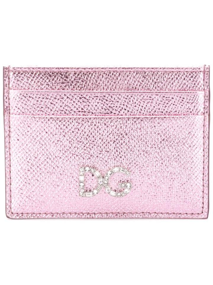 Dolce & Gabbana Dg Crystal Logo Cardholder - Pink