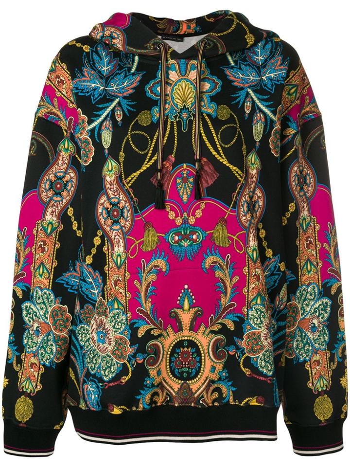 Etro Printed Hoodie - Black