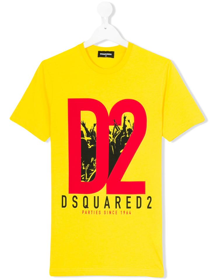 Dsquared2 Kids Teen Logo Rave T-shirt - Yellow & Orange