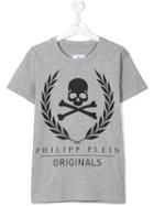 Philipp Plein Kids Skull Print T-shirt, Boy's, Size: 14 Yrs, Grey