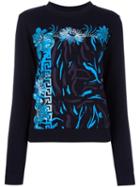 Versus Floral Print Sweatshirt, Women's, Size: Xs, Black, Cotton/polyester