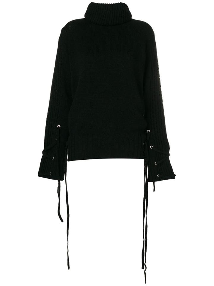 Mcq Alexander Mcqueen Side Lace-up Jumper - Black