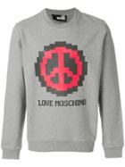 Love Moschino Peace Symbol Print Sweatshirt - Grey