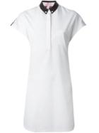 Giamba Contrasting Lace Back Shirt Dress, Women's, Size: 42, White, Silk/cotton/polyester