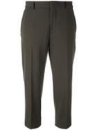 Maison Margiela Cropped Tailored Trousers, Women's, Size: 42, Green, Polyamide/wool/virgin Wool/cotton