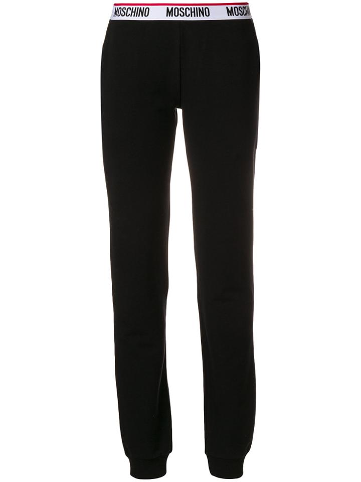 Moschino Logo Waistband Track Pants - Black
