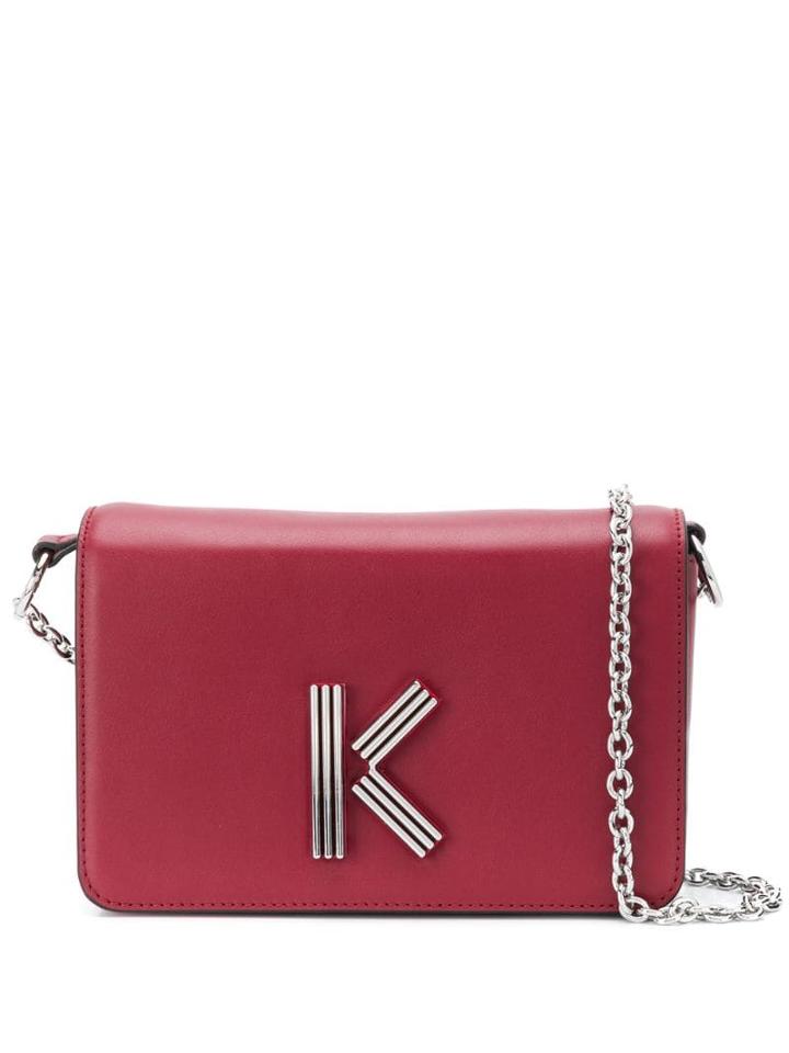 Kenzo Logo Plaque Cross Body Bag - Red