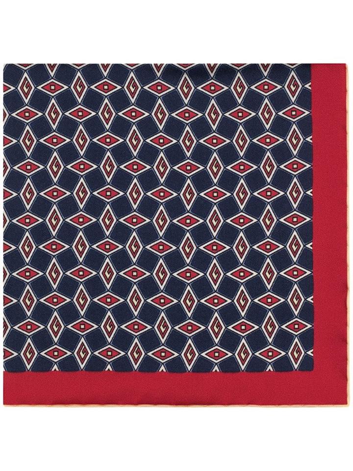 Gucci Pocket Square With Geometric G - Blue