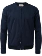Factotum Pinstriped Bomber Jacket, Men's, Size: 44, Blue, Polyester/polyurethane/rayon