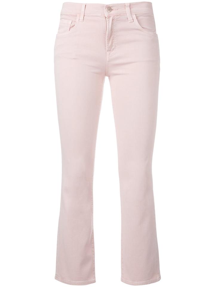 J Brand Flared Cropped Jeans, Women's, Size: 27, Pink/purple, Cotton/polyester/polyurethane