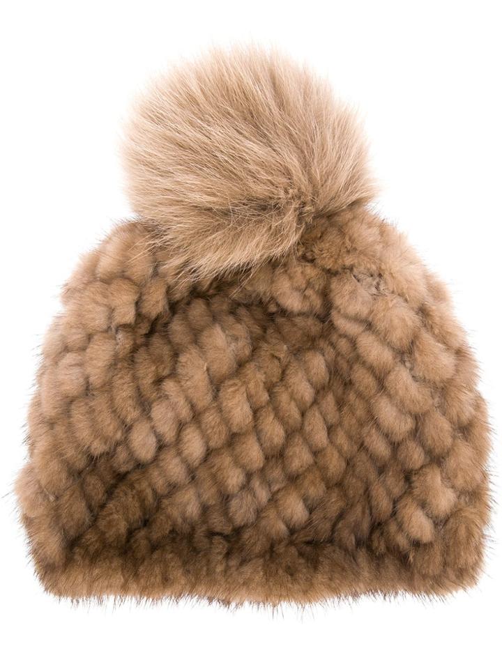 Max Mara Pompom Beanie - Nude & Neutrals