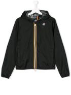 K Way Kids Teen Rainwear Zip Up Jacket - Black