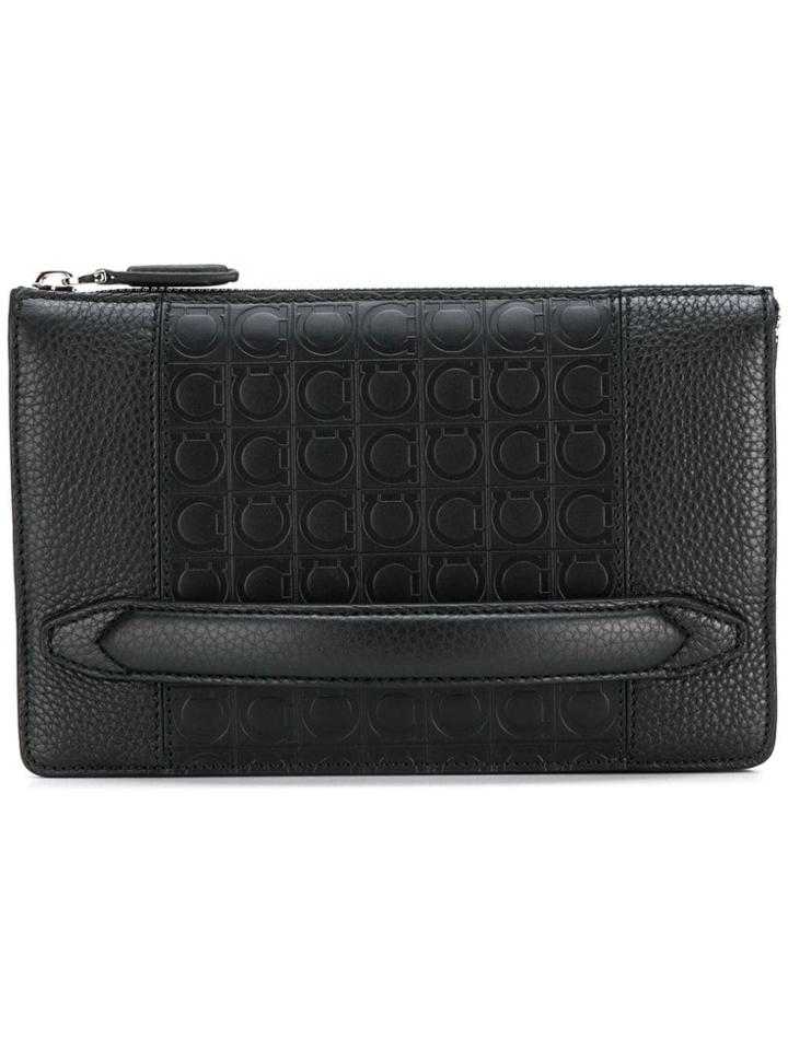 Salvatore Ferragamo Firenze Gamma Clutch Bag - Black