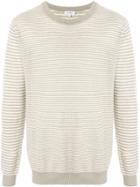 Venroy Striped Lightweight Jumper - White