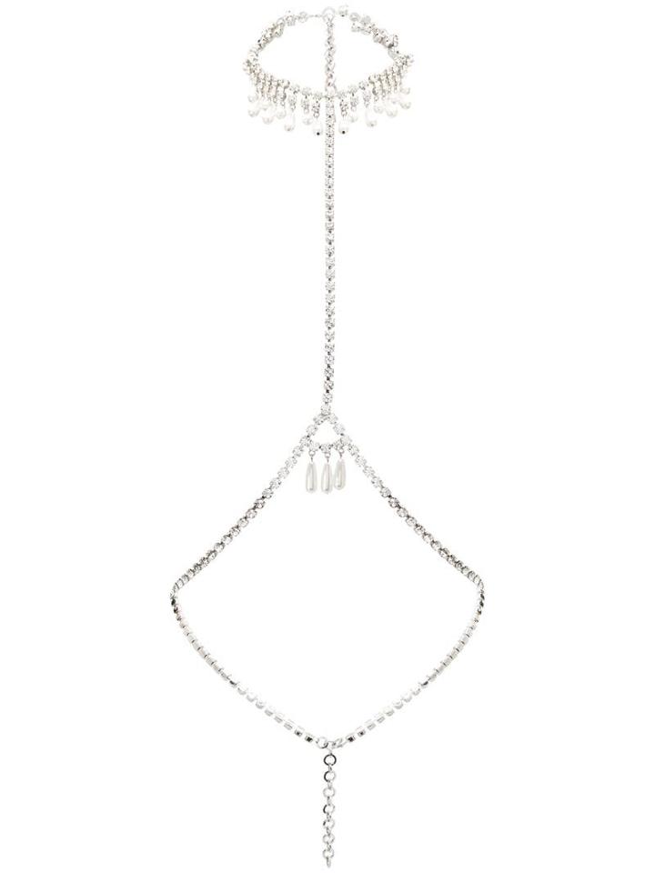 Alessandra Rich Body Harness - Silver