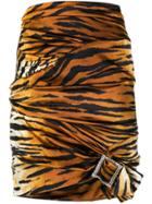 Alexandre Vauthier Tiger Print Mini Skirt - Brown