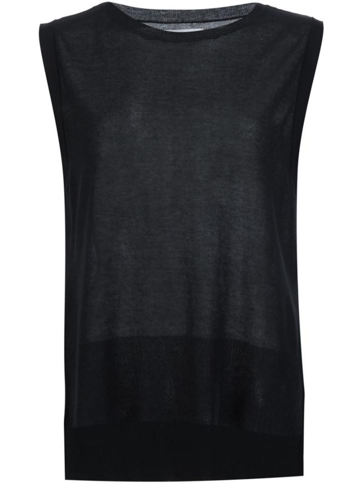 321 Sheer Sleeveless Top, Women's, Size: Small, Blue, Cotton
