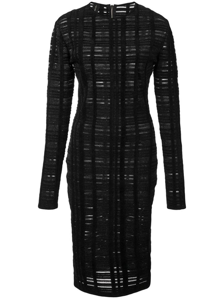 Alexandre Vauthier Grid Pattern Fitted Dress - Black