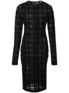 Alexandre Vauthier Grid Pattern Fitted Dress - Black