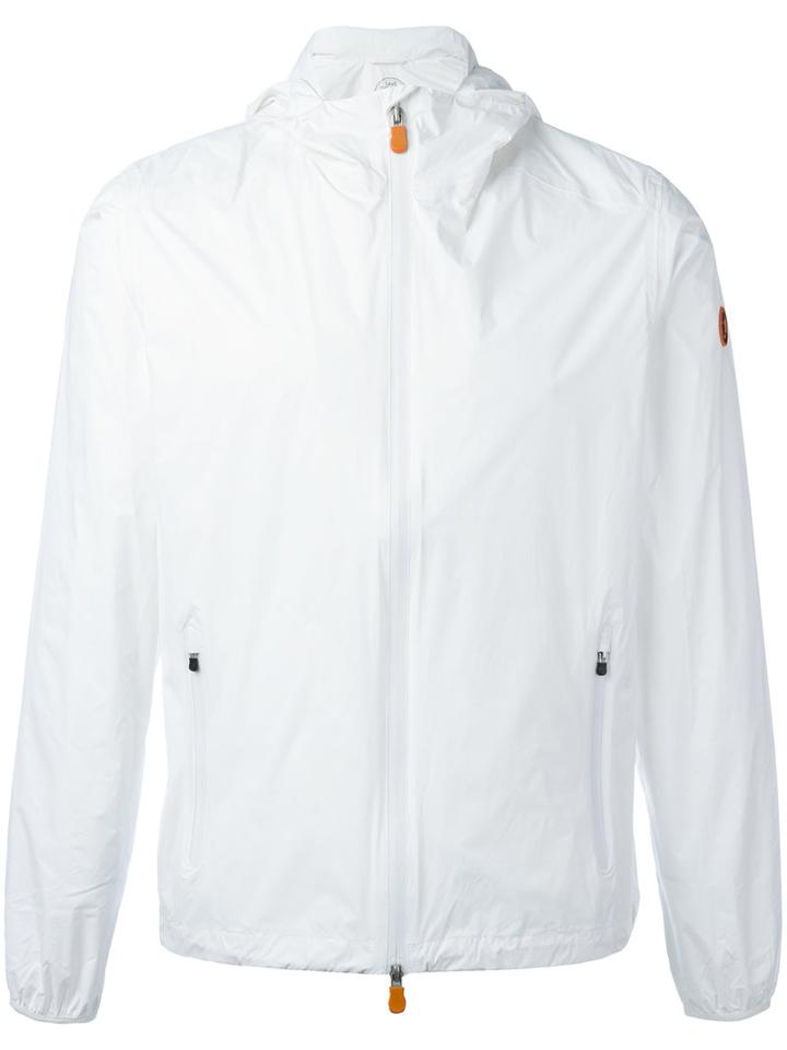 Save The Duck Hooded Windbreaker Jacket, Men's, Size: Large, White, Nylon