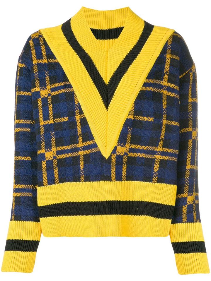 Henrik Vibskov Checked Pattern Sweater - Yellow & Orange