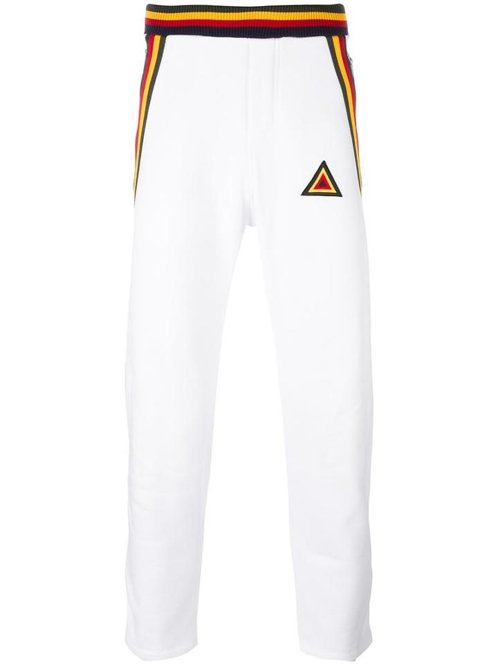 Iceberg Side Stripe Track Pants, Men's, Size: Large, White, Cotton