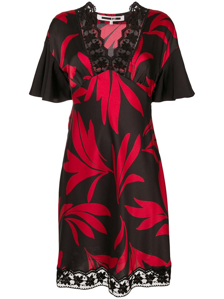 Mcq Alexander Mcqueen - Floral Print Dress - Women - Polyester - 42, Black, Polyester