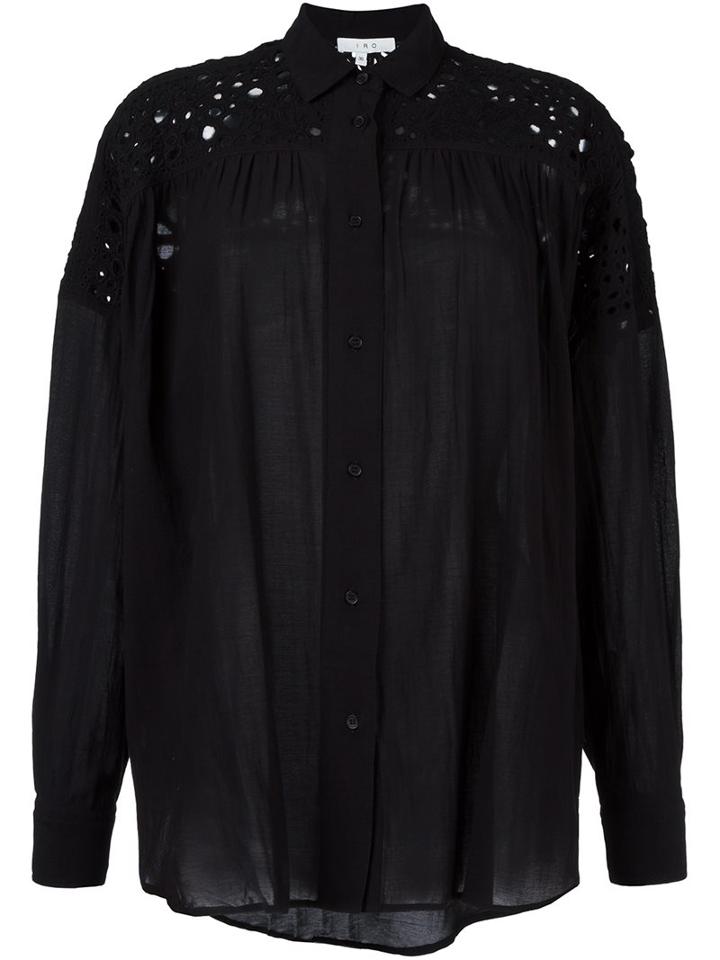 Iro Lace Inset Shirt, Women's, Size: 38, Black, Viscose/cotton