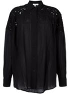 Iro Lace Inset Shirt, Women's, Size: 38, Black, Viscose/cotton
