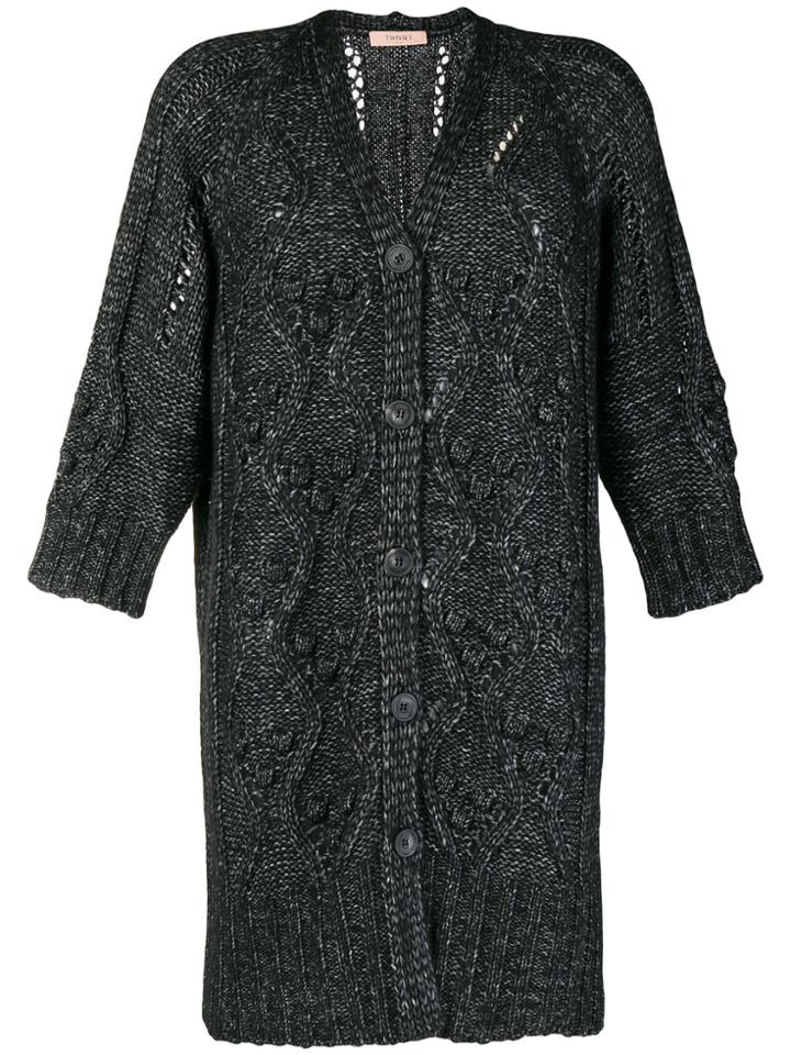 Twin-set Chunky Knit Cardigan - Black