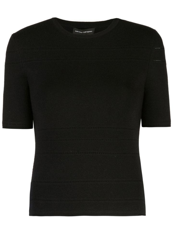 Narciso Rodriguez Knitted Slim Top - Black