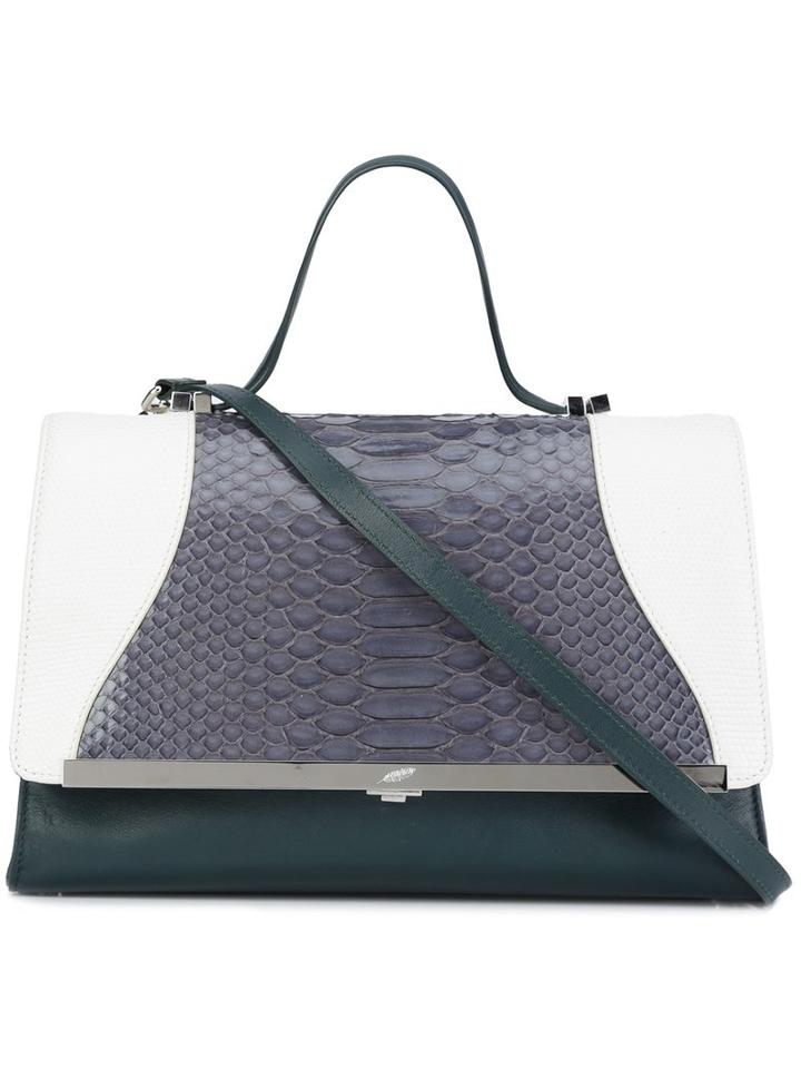 Khirma Eliazov 'oxy' Satchel, Women's, Green, Calf Leather/lizard Skin/python Skin