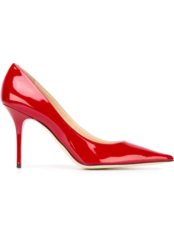 Jimmy Choo Agnes Pumps, Women's, Size: 38, Red, Patent Leather/leather