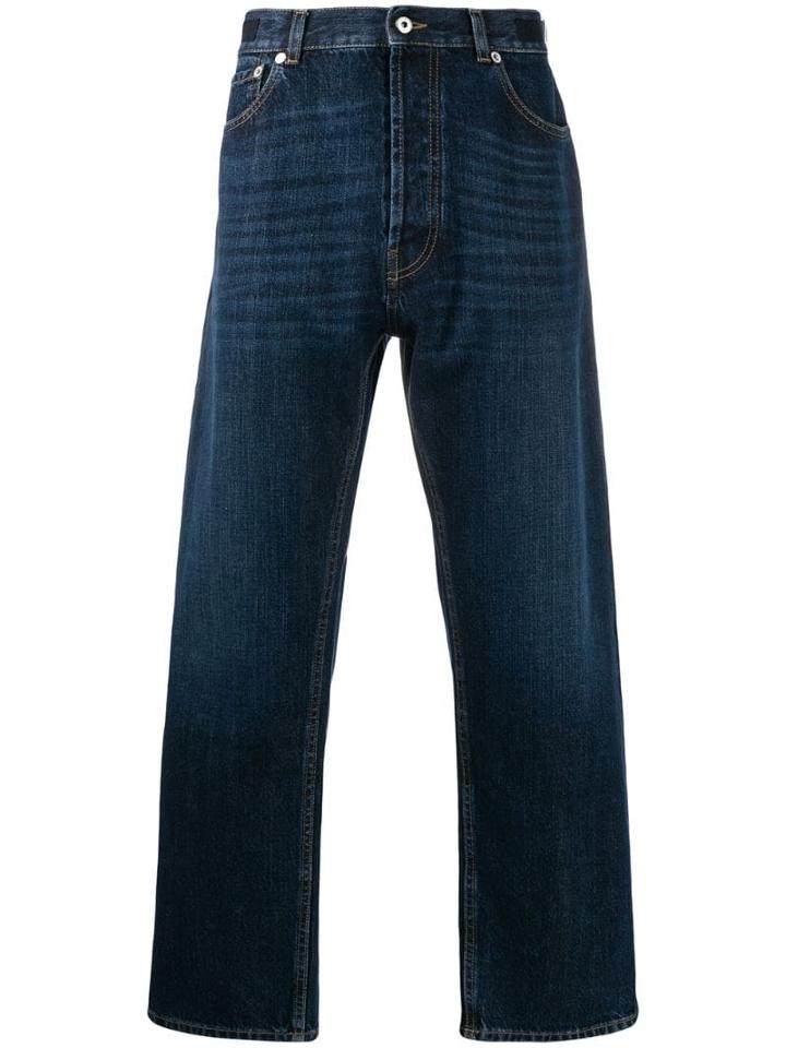 Valentino Vltn Selvage Wide-leg Jeans - Blue