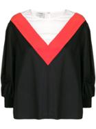 Pinko Colour Block Bell Sleeve Blouse - Black