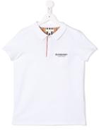 Burberry Kids Teen Logo Polo Shirt - White